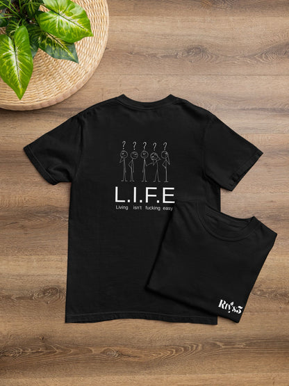 L.I.F.E. -Living Isn't F*cking Easy Oversized Tees -Rtys3 Minimalist Apparel