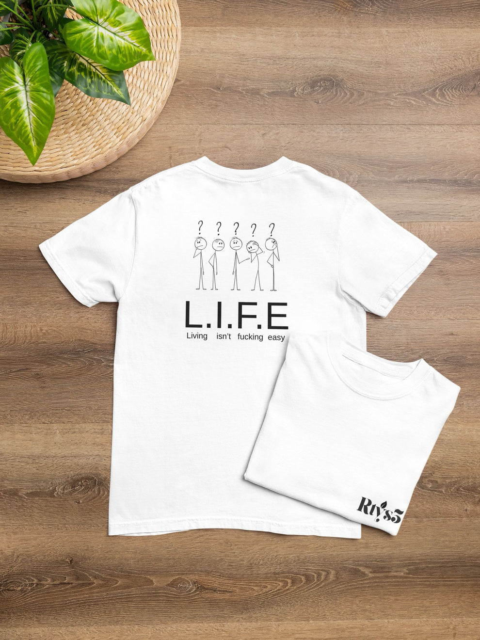 L.I.F.E. -Living Isn't F*cking Easy Oversized Tees -Rtys3 Minimalist A