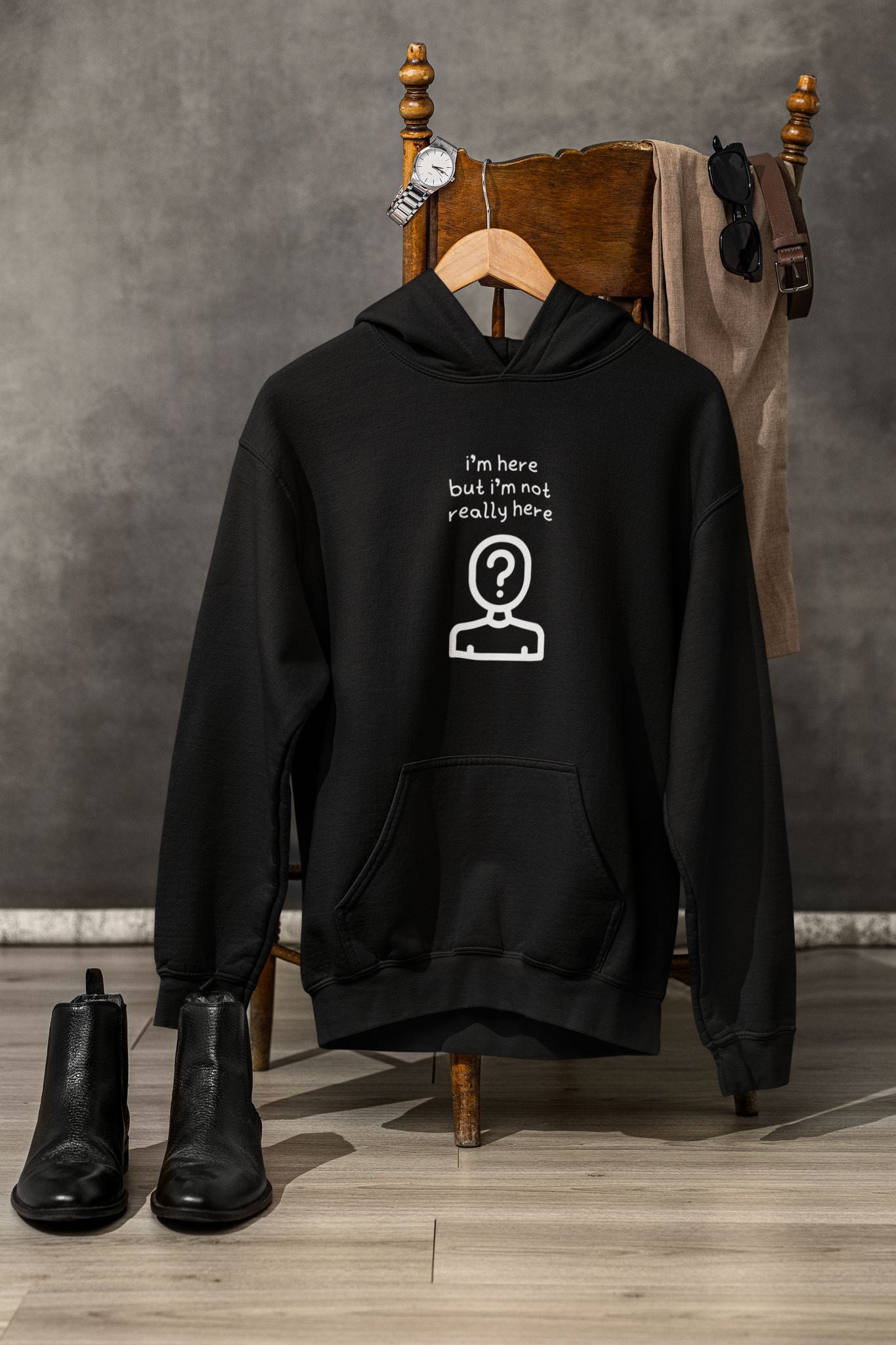 Not Really Here Oversized Hoodies