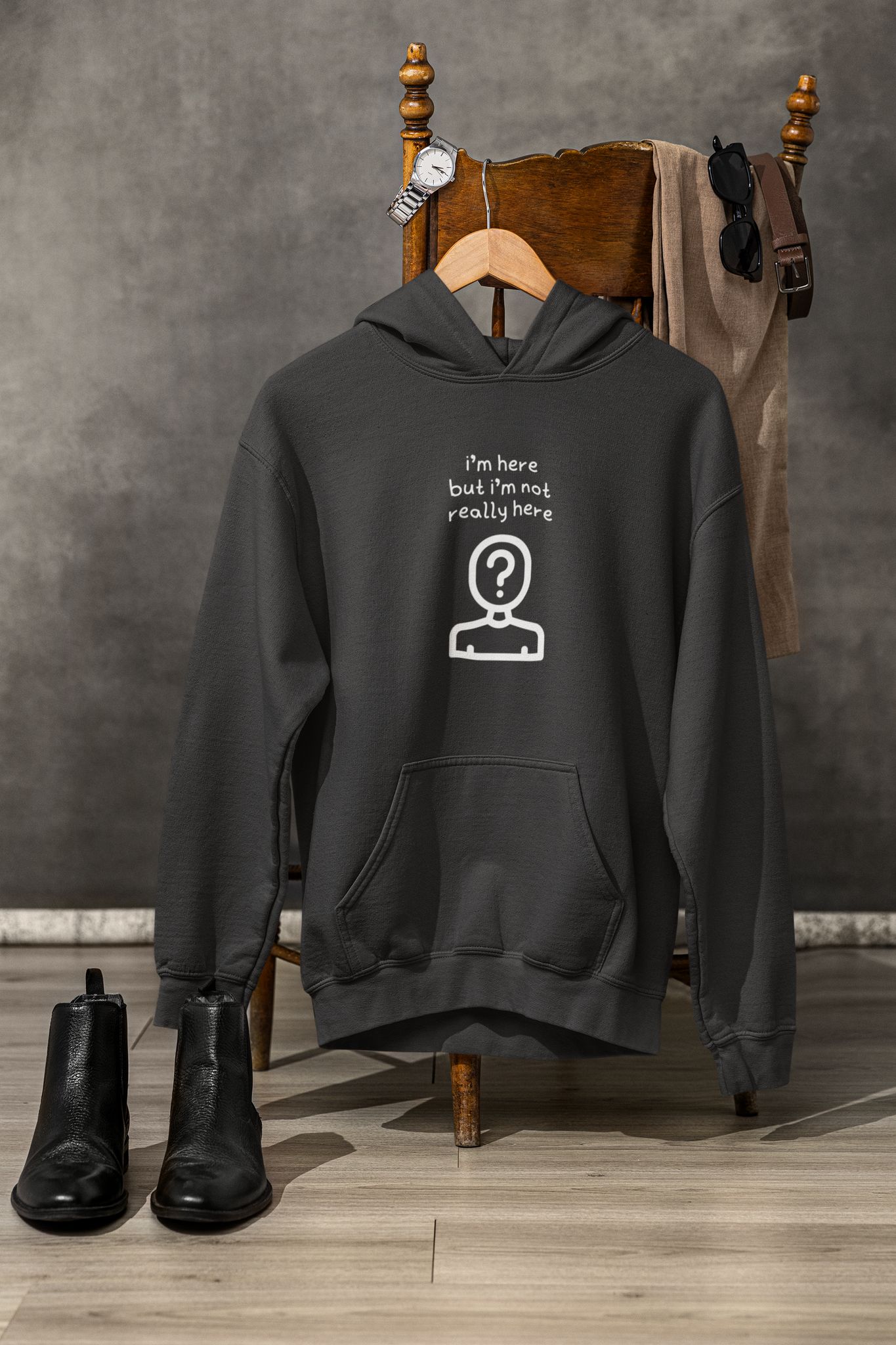 Not Really Here Oversized Hoodies